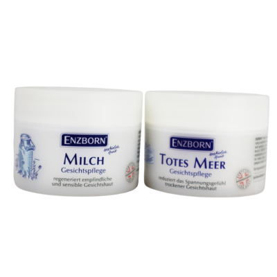 Premium Pflege‑Set – Enzborn Milch Gesichtscreme (80 ml) & Totes Meer Gesichtspflege (50 ml)