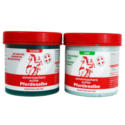 Eimermacher Pflege‑Duo – Pferdesalbe „Eimermacher“ 200 ml & Care Intensive Pflege 200 ml