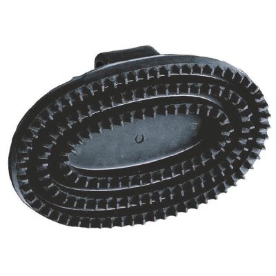 Gummistriegel oval aus Hartgummi mit Handschlaufe - Striegel Gummi