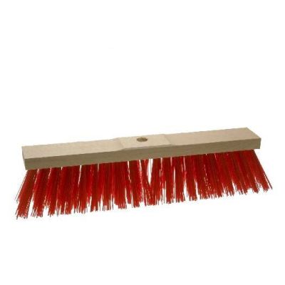Straßenbesen 50 cm, Elaston rot, Sattelholz