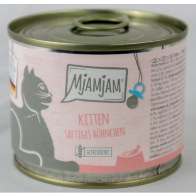 Katzenfutter "Kitten" - 200g Dose saftiges Hühnchen mit Lachsöl für Kitten