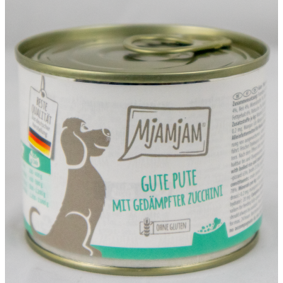Hundefutter "Pute & Reis" - 200g Dose gute Pute an gekochtem Reis mit gedämpfter Zucchini