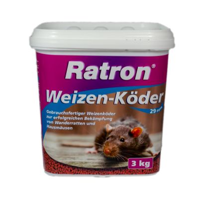 Ratron Giftweizen Weizenköder 3kg Eimer 29ppm