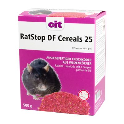 Rattengift - RatStop DF Cereal 25 ppm 500 g Difenacoum 