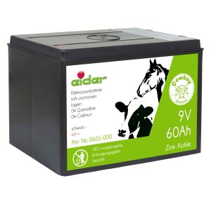 Eider Weidezaun Batterie 9 Volt 60 AH - Trockenbatterie - Zink Kohle