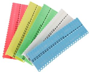 Ohrmarke Twintag, geprägt, rot, blau, gelb, grün, weiß für Ferkel, Lämmer und Schafe