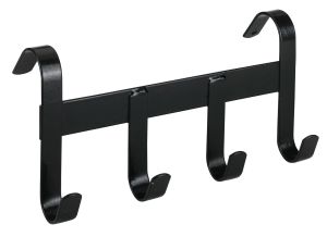 Trensenhalter, Metall, 4 Haken, schwarz