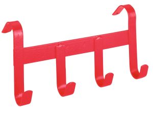Trensenhalter, Metall, 4 Haken, rot