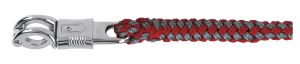 Führstrick Exklusiv, 200 cm. mit Panikhaken, rot/grau 