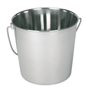 Edelstahleimer 8.5 Liter - Eimer aus Edelstahl mit Tragegriff - Hochglanzpoliert!