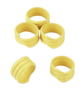 Hühnerringe gelb, 20 Stück - Spiralringe 16mm