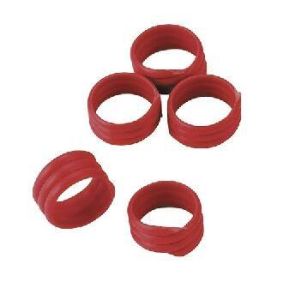 Extra starke Spiralringe mit 16 mm Durchmesser für Hühner, Puten, Fasane, usw in rot. Lieferumfang: 20 Stück / Packung