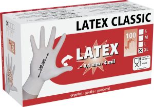 Latex Einmalhandschuhe, 100 Stück Gr. S