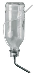 Trinkflasche 500 ml aus Glas mit Aluröhrchen - Tränkeflasche
