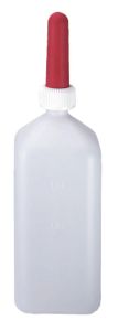 Kälbermilchflasche 2 Liter eckig, komplett mit Sauger 