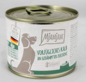 Hundefutter "Kalb & Zucchini" - 200g vorzügliches Kalb an gedämpfter Zucchini