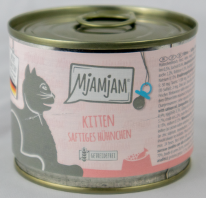 Katzenfutter "Kitten" - 200g Dose saftiges Hühnchen mit Lachsöl für Kitten