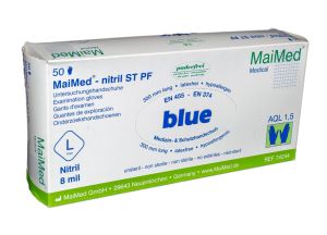 MaiMed-Nitril ST PF Untersuchungshandschuhe L blau