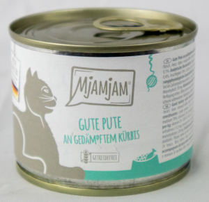 Katzenfutter "Pute & Kürbis" - 200g gute Pute an gedämpftem Kürbis