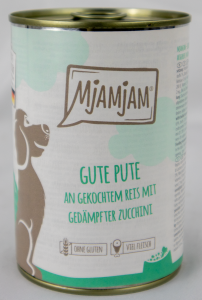 Hundefutter "Pute & Reis" - 400g Dose gute Pute an gekochtem Reis mit gedämpfter Zucchini