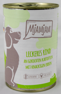 Hundefutter "Rind & Kartoffeln" - 400g Dose leckeres Rind an gekochten Kartoffeln und knackigen Erbsen