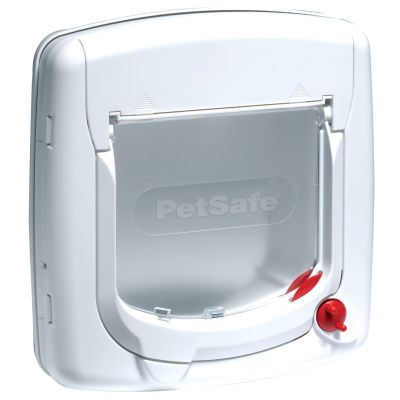 Staywell® Luxus manuelle Katzenklappe K300SGIFD weiß