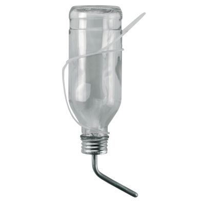Trinkflasche 500 ml aus Glas mit Aluröhrchen - Tränkeflasche