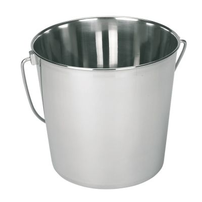 Edelstahleimer 8.5 Liter - Eimer aus Edelstahl mit Tragegriff - Hochglanzpoliert!