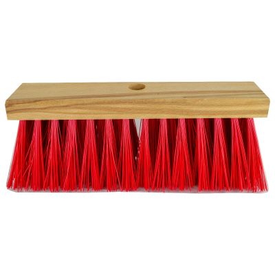 Straßenbesen 32 cm, Elaston rot, Flachholz