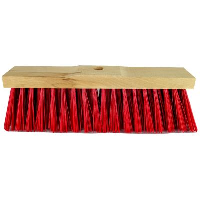 Straßenbesen 40 cm, Elaston rot, Sattelholz