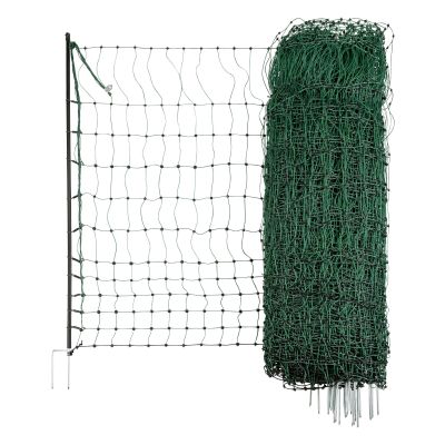 Geflügelnetz grün, elektrisch leitend 50 m / 112cm Doppelspitze - Hühnerzaun