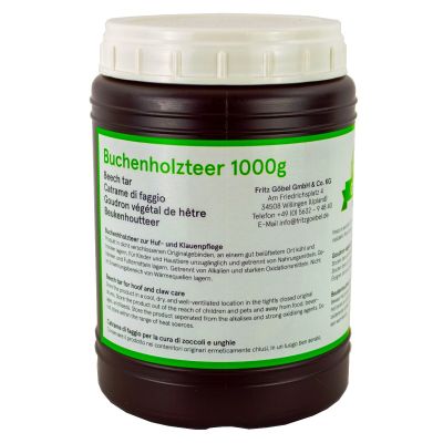 Dickflüssiger & hochwertiger Buchenholzteer 1 kg Hufpflege Wildverbiss