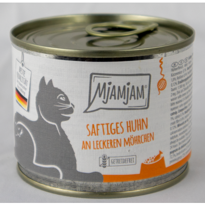 Katzenfutter "Huhn & Möhrchen" - 200g saftiges Huhn an leckeren Möhrchen