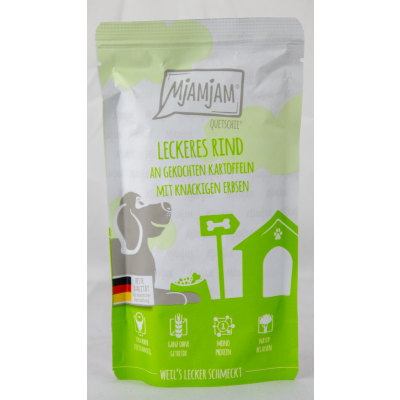 Quetschie "Rind, Kartoffeln & Erbsen" - 125g leckeres Rind an gekochten Kartoffeln & knackigen Erbsen