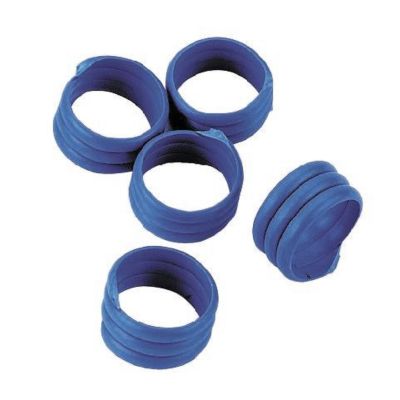 Hühnerringe blau, 20 Stück - Extra starke Spiralringe 16mm