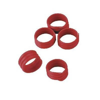 Extra starke Spiralringe mit 16 mm Durchmesser für Hühner, Puten, Fasane, usw in  rot. Lieferumfang: 20 Stück / Packung