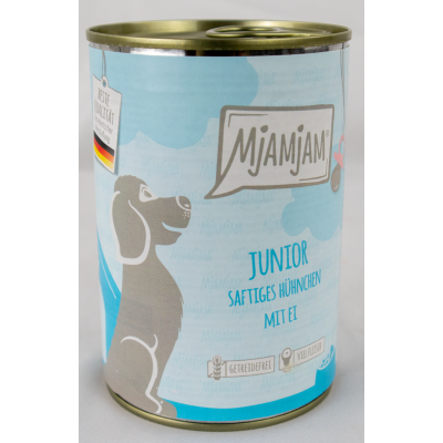 Hundefutter "Junior" - 400g Dose saftiges Hühnchen mit Ei