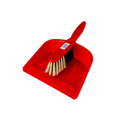 Kehrgarnitur 2 teilig Plastik, Handfeger + Kehrschaufel-Rot