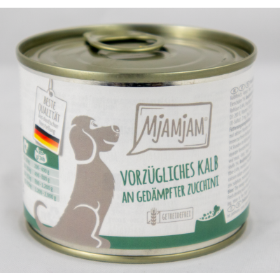 Hundefutter "Kalb & Zucchini" - 200g vorzügliches Kalb an gedämpfter Zucchini