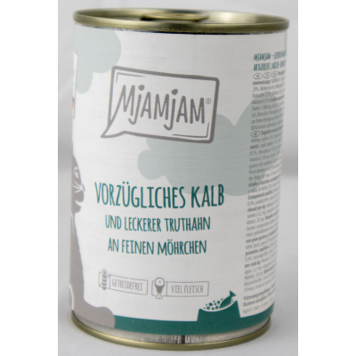 Katzenfutter "Kalb & Truthahn" - 400g Dosenfutter vorzügliches Kalb & Truthahn an leckeren Möhrchen