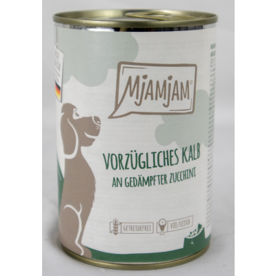 Hundefutter "Kalb & Zucchini" - 400g vorzügliches Kalb an gedämpfter Zucchini