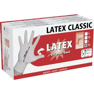 Latex Einmalhandschuhe, 100 Stück Gr. S