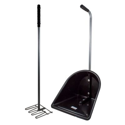 Mistboy komplett mit Schaufel und handlichem Mistkratzer, ideal zur Boxennachlese und für den Pferdetransporter oder zum schnellen Abmisten des Paddocks.