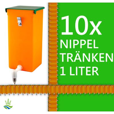 10x Kaninchentränke 1 Liter Hamster Wasserspender - Metall Aufhängung