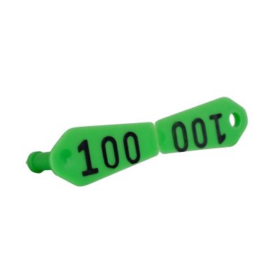 Ohrmarke Duo grün, geprägt, 25 Stück - Nr.51-75