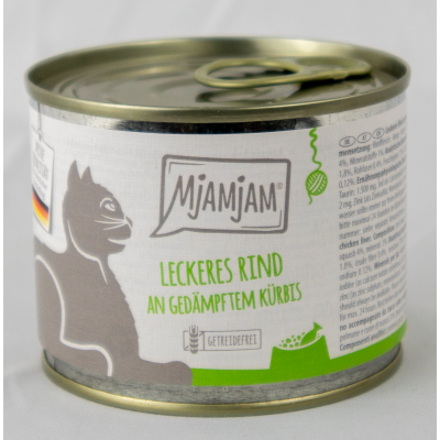Katzenfutter "Rind & Kürbis" - 200g leckeres Rind an gedämpftem Kürbis
