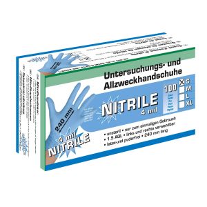 Nitrile Allzweckhandschuhe, 100 Stück Gr. S, 4 mil