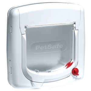 Staywell® Luxus manuelle Katzenklappe K300SGIFD weiß