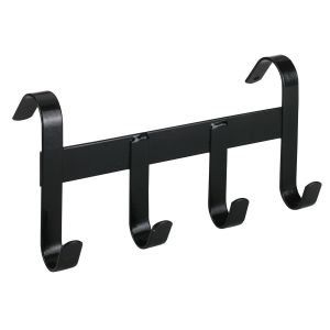 Trensenhalter, Metall, 4 Haken, schwarz