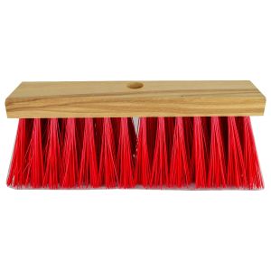 Straßenbesen 32 cm, Elaston rot, Flachholz